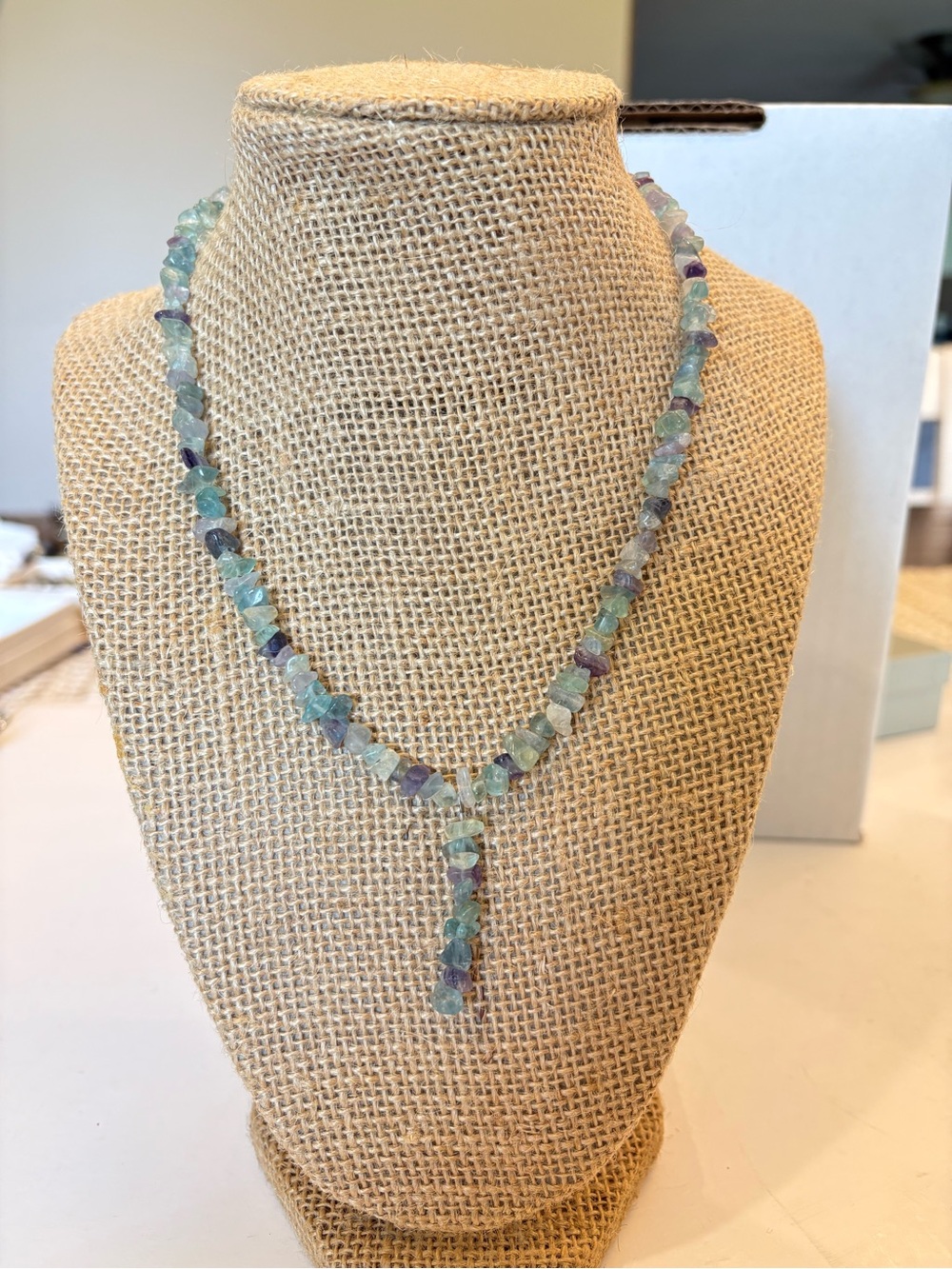 Handcrafted Rainbow Fluorite Stone Chips Necklace